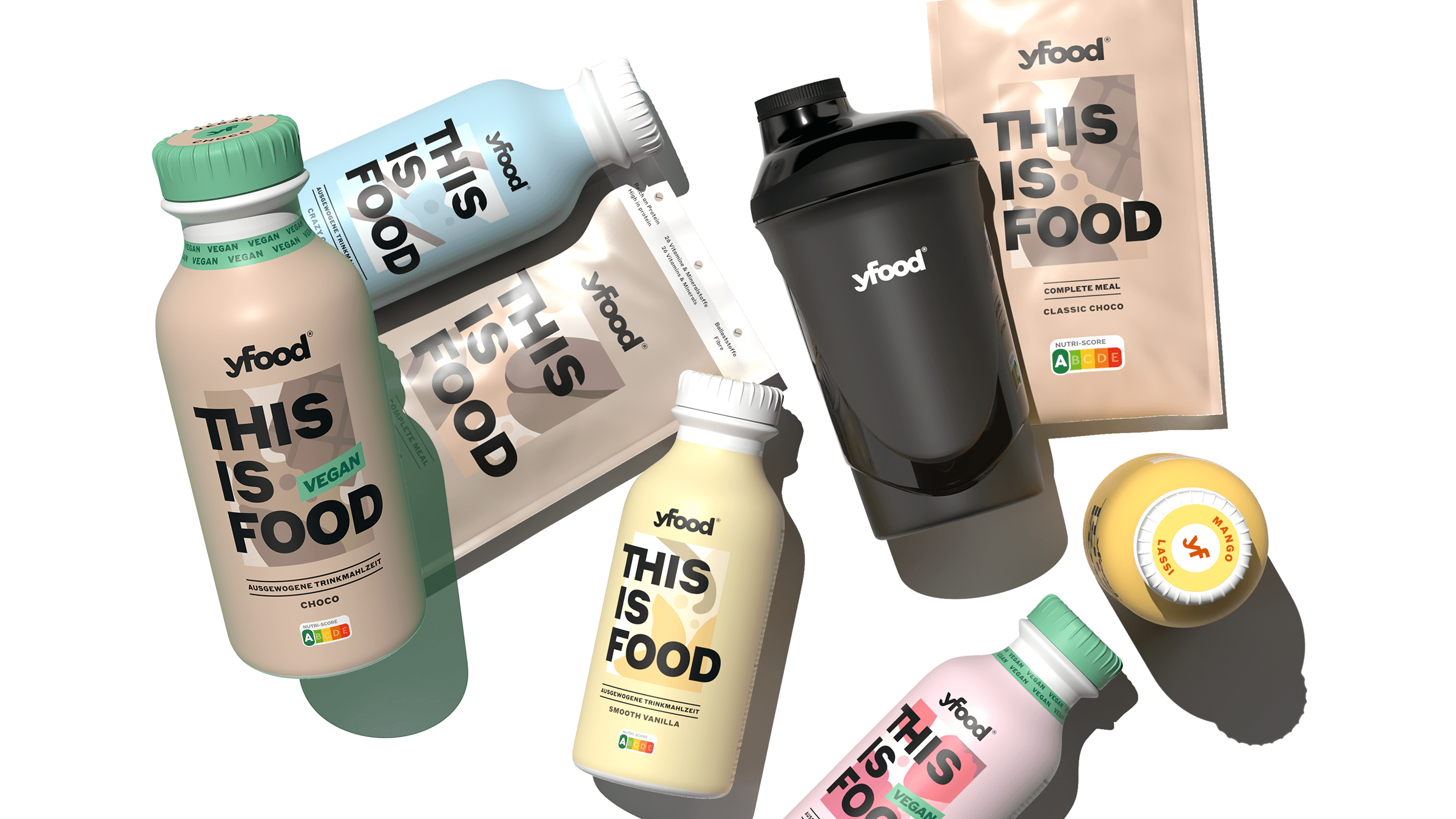 yFood and MUTABOR: Rebranding from logo to the shape of the bottle